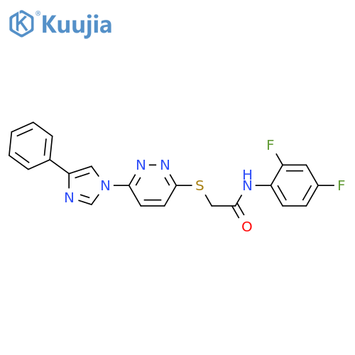 N-(2,4-difluorophenyl)-2-{6-(4-phenyl-1H-imidazol-1-yl)pyridazin-3-ylsulfanyl}acetamide structure