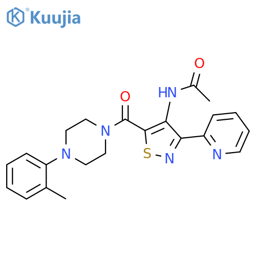 N-{5-[4-(2-methylphenyl)piperazine-1-carbonyl]-3-(pyridin-2-yl)-1,2-thiazol-4-yl}acetamide structure