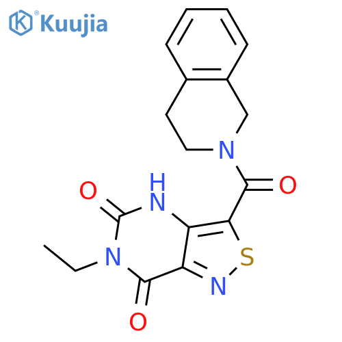 6-ethyl-3-(1,2,3,4-tetrahydroisoquinoline-2-carbonyl)-4H,5H,6H,7H-1,2thiazolo4,3-dpyrimidine-5,7-dione structure