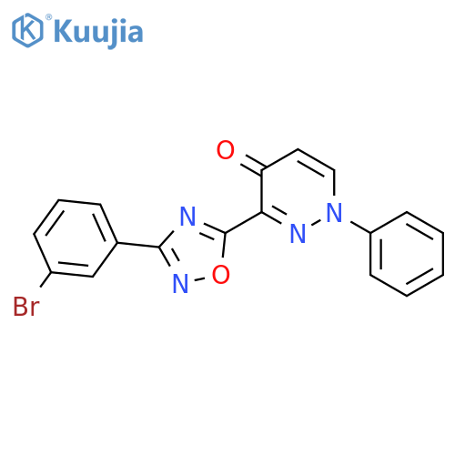 3-[3-(3-bromophenyl)-1,2,4-oxadiazol-5-yl]-1-phenyl-1,4-dihydropyridazin-4-one structure