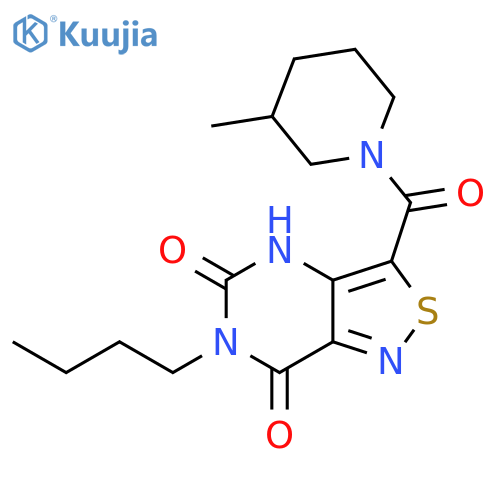 6-butyl-3-(3-methylpiperidine-1-carbonyl)-4H,5H,6H,7H-1,2thiazolo4,3-dpyrimidine-5,7-dione structure