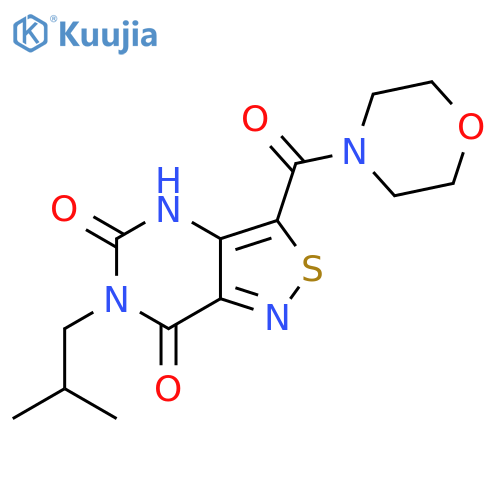6-(2-methylpropyl)-3-(morpholine-4-carbonyl)-4H,5H,6H,7H-1,2thiazolo4,3-dpyrimidine-5,7-dione structure