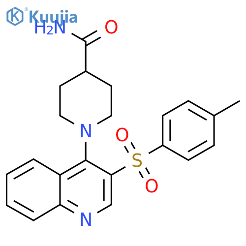 1-3-(4-methylbenzenesulfonyl)quinolin-4-ylpiperidine-4-carboxamide structure