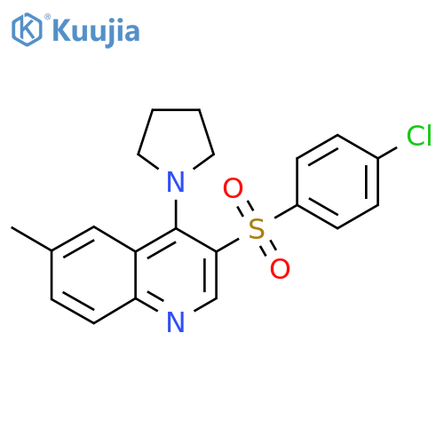 3-(4-chlorobenzenesulfonyl)-6-methyl-4-(pyrrolidin-1-yl)quinoline structure