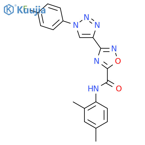 N-(2,4-dimethylphenyl)-3-[1-(4-fluorophenyl)-1H-1,2,3-triazol-4-yl]-1,2,4-oxadiazole-5-carboxamide structure