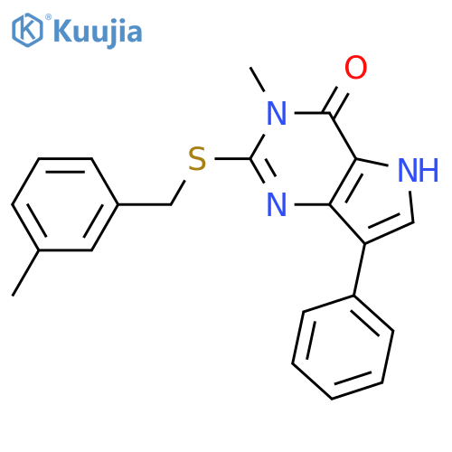 3-methyl-2-{(3-methylphenyl)methylsulfanyl}-7-phenyl-3H,4H,5H-pyrrolo3,2-dpyrimidin-4-one structure