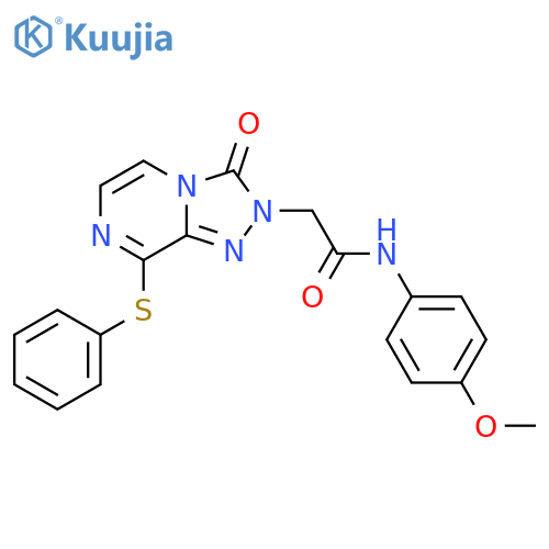 N-(4-methoxyphenyl)-2-3-oxo-8-(phenylsulfanyl)-2H,3H-1,2,4triazolo4,3-apyrazin-2-ylacetamide structure
