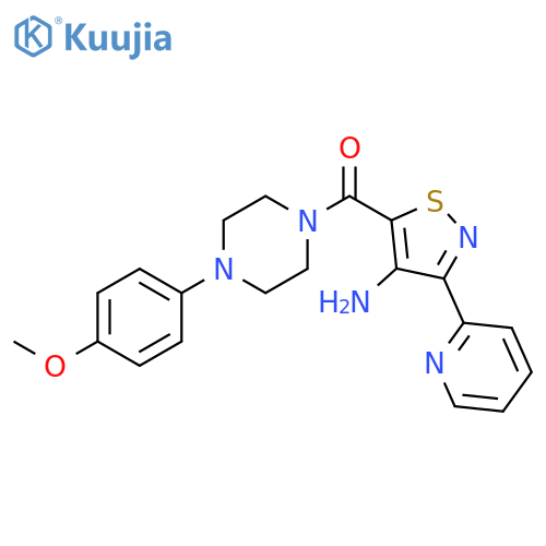 5-[4-(4-methoxyphenyl)piperazine-1-carbonyl]-3-(pyridin-2-yl)-1,2-thiazol-4-amine structure