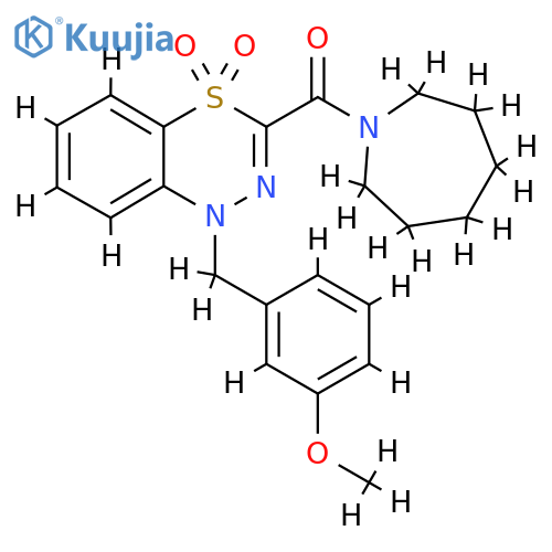 3-(azepane-1-carbonyl)-1-(3-methoxyphenyl)methyl-1H-4lambda6,1,2-benzothiadiazine-4,4-dione structure
