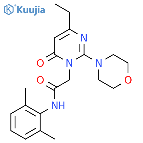 N-(2,6-dimethylphenyl)-2-4-ethyl-2-(morpholin-4-yl)-6-oxo-1,6-dihydropyrimidin-1-ylacetamide structure