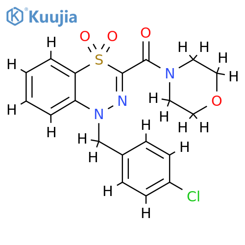 1-(4-chlorophenyl)methyl-3-(morpholine-4-carbonyl)-1H-4lambda6,1,2-benzothiadiazine-4,4-dione structure