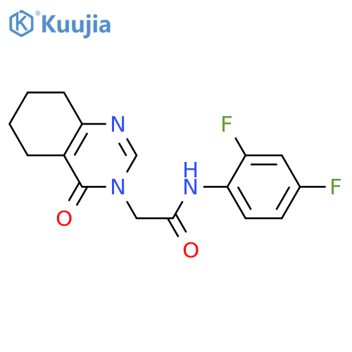 N-(2,4-difluorophenyl)-2-(4-oxo-3,4,5,6,7,8-hexahydroquinazolin-3-yl)acetamide structure