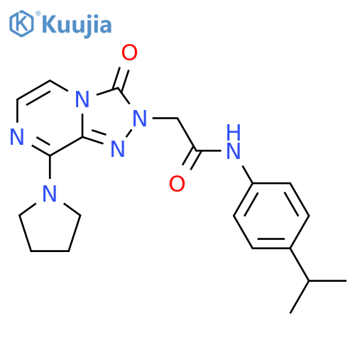 2-3-oxo-8-(pyrrolidin-1-yl)-2H,3H-1,2,4triazolo4,3-apyrazin-2-yl-N-4-(propan-2-yl)phenylacetamide structure