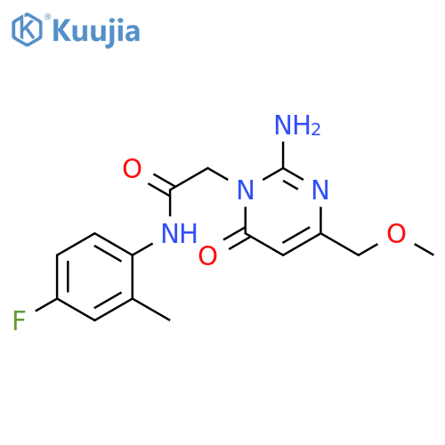 2-2-amino-4-(methoxymethyl)-6-oxo-1,6-dihydropyrimidin-1-yl-N-(4-fluoro-2-methylphenyl)acetamide structure