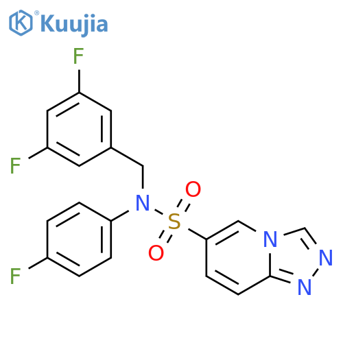 N-(3,5-difluorophenyl)methyl-N-(4-fluorophenyl)-1,2,4triazolo4,3-apyridine-6-sulfonamide structure