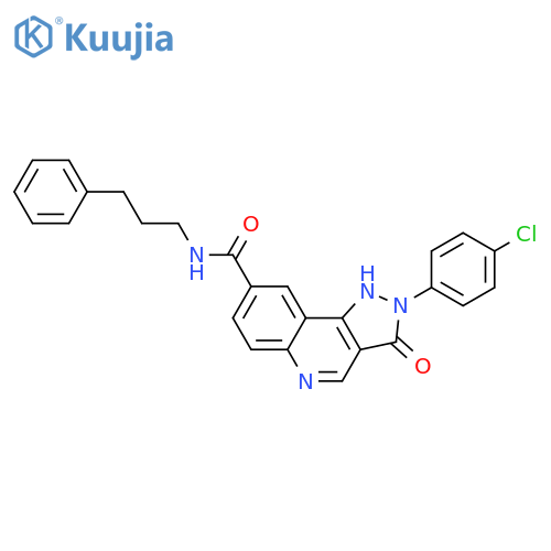 2-(4-chlorophenyl)-3-oxo-N-(3-phenylpropyl)-2H,3H,5H-pyrazolo[4,3-c]quinoline-8-carboxamide structure