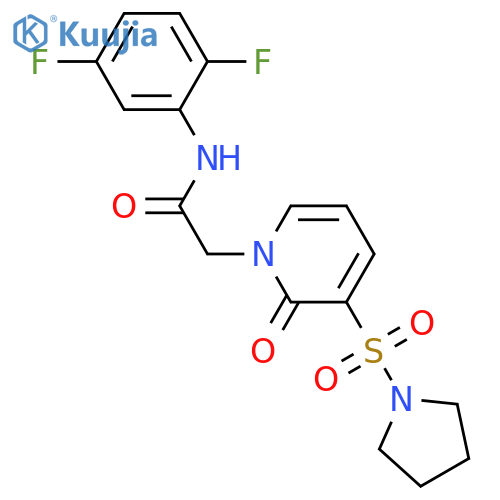 N-(2,5-difluorophenyl)-2-2-oxo-3-(pyrrolidine-1-sulfonyl)-1,2-dihydropyridin-1-ylacetamide structure