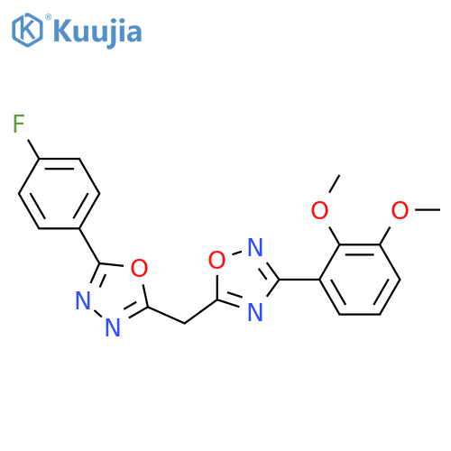 3-(2,3-dimethoxyphenyl)-5-{5-(4-fluorophenyl)-1,3,4-oxadiazol-2-ylmethyl}-1,2,4-oxadiazole structure