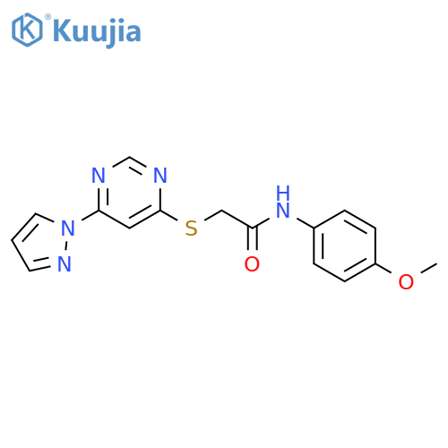 N-(4-methoxyphenyl)-2-{[6-(1H-pyrazol-1-yl)pyrimidin-4-yl]sulfanyl}acetamide structure