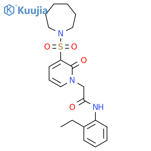 2-3-(azepane-1-sulfonyl)-2-oxo-1,2-dihydropyridin-1-yl-N-(2-ethylphenyl)acetamide structure