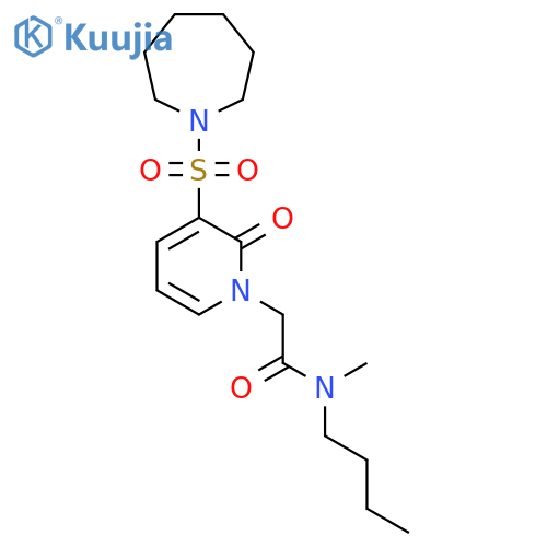 2-3-(azepane-1-sulfonyl)-2-oxo-1,2-dihydropyridin-1-yl-N-butyl-N-methylacetamide structure