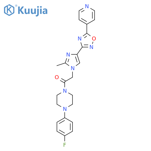 1-4-(4-fluorophenyl)piperazin-1-yl-2-{2-methyl-4-5-(pyridin-4-yl)-1,2,4-oxadiazol-3-yl-1H-imidazol-1-yl}ethan-1-one structure