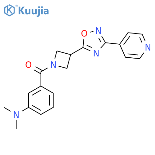 N,N-dimethyl-3-{3-3-(pyridin-4-yl)-1,2,4-oxadiazol-5-ylazetidine-1-carbonyl}aniline structure