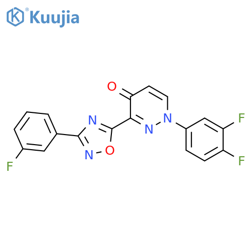 1-(3,4-difluorophenyl)-3-[3-(3-fluorophenyl)-1,2,4-oxadiazol-5-yl]-1,4-dihydropyridazin-4-one structure