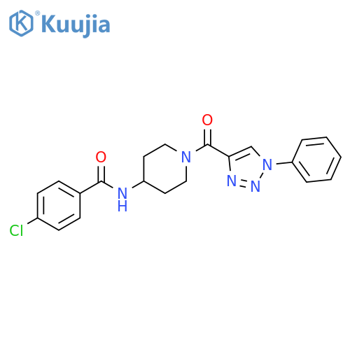 4-chloro-N-[1-(1-phenyl-1H-1,2,3-triazole-4-carbonyl)piperidin-4-yl]benzamide structure