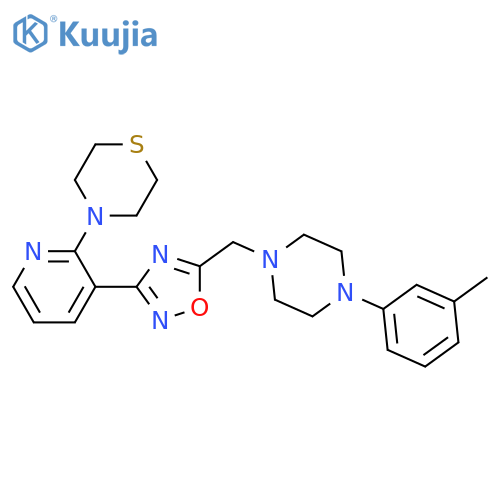 4-5-(5-{4-(3-methylphenyl)piperazin-1-ylmethyl}-1,2,4-oxadiazol-3-yl)pyridin-2-ylthiomorpholine structure