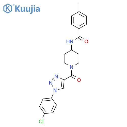 N-{1-1-(4-chlorophenyl)-1H-1,2,3-triazole-4-carbonylpiperidin-4-yl}-4-methylbenzamide structure