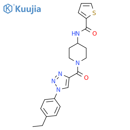 N-{1-1-(4-ethylphenyl)-1H-1,2,3-triazole-4-carbonylpiperidin-4-yl}thiophene-2-carboxamide structure