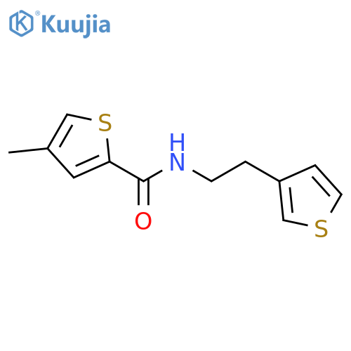 4-methyl-N-2-(thiophen-3-yl)ethylthiophene-2-carboxamide structure