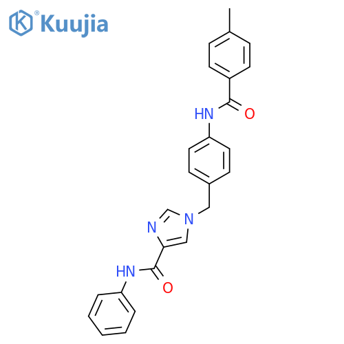 1-{4-(4-methylbenzamido)phenylmethyl}-N-phenyl-1H-imidazole-4-carboxamide structure