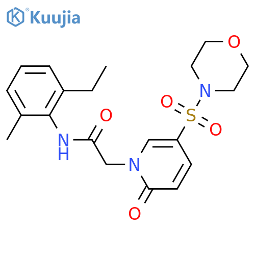 N-(2-ethyl-6-methylphenyl)-2-5-(morpholine-4-sulfonyl)-2-oxo-1,2-dihydropyridin-1-ylacetamide structure
