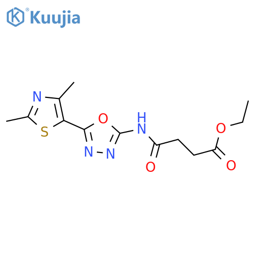 ethyl 3-{5-(2,4-dimethyl-1,3-thiazol-5-yl)-1,3,4-oxadiazol-2-ylcarbamoyl}propanoate structure