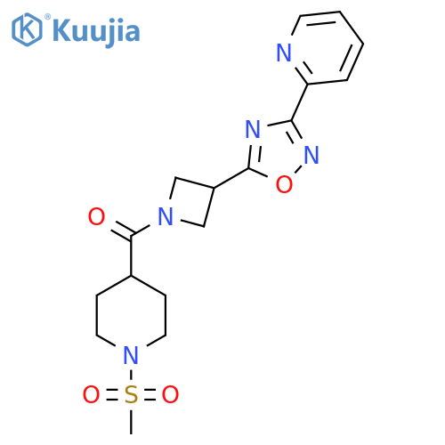 2-{5-1-(1-methanesulfonylpiperidine-4-carbonyl)azetidin-3-yl-1,2,4-oxadiazol-3-yl}pyridine structure