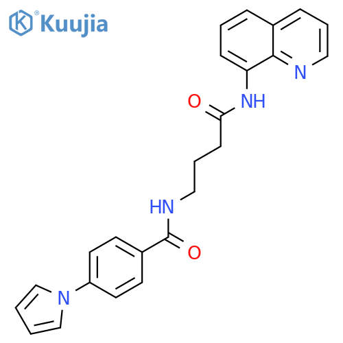 4-{[4-(1H-pyrrol-1-yl)phenyl]formamido}-N-(quinolin-8-yl)butanamide structure