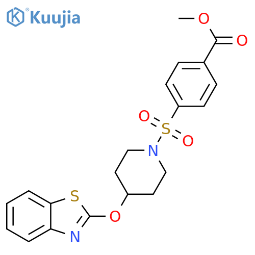 methyl 4-{4-(1,3-benzothiazol-2-yloxy)piperidin-1-ylsulfonyl}benzoate structure
