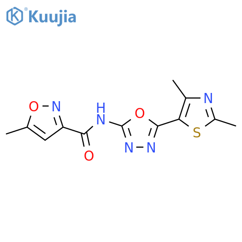 N-5-(2,4-dimethyl-1,3-thiazol-5-yl)-1,3,4-oxadiazol-2-yl-5-methyl-1,2-oxazole-3-carboxamide structure