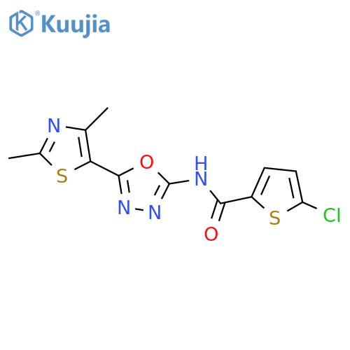 5-chloro-N-5-(2,4-dimethyl-1,3-thiazol-5-yl)-1,3,4-oxadiazol-2-ylthiophene-2-carboxamide structure