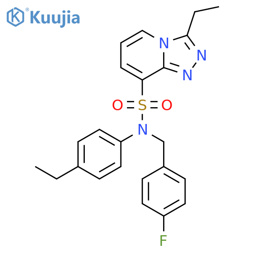 3-ethyl-N-(4-ethylphenyl)-N-(4-fluorophenyl)methyl-1,2,4triazolo4,3-apyridine-8-sulfonamide structure