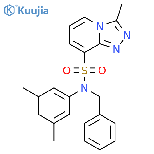 N-benzyl-N-(3,5-dimethylphenyl)-3-methyl-1,2,4triazolo4,3-apyridine-8-sulfonamide structure