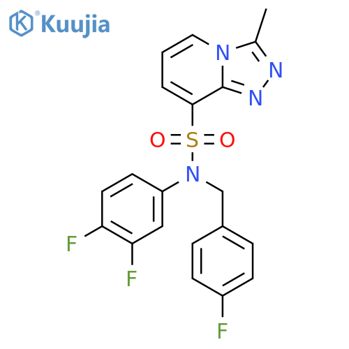 N-(3,4-difluorophenyl)-N-(4-fluorophenyl)methyl-3-methyl-1,2,4triazolo4,3-apyridine-8-sulfonamide structure