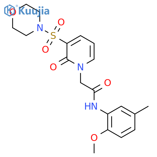 N-(2-methoxy-5-methylphenyl)-2-3-(morpholine-4-sulfonyl)-2-oxo-1,2-dihydropyridin-1-ylacetamide structure
