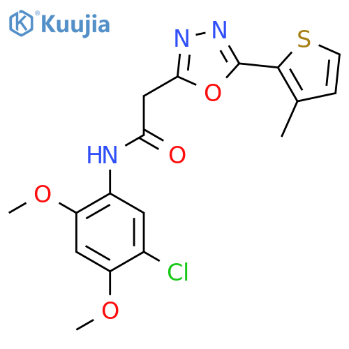 N-(5-chloro-2,4-dimethoxyphenyl)-2-5-(3-methylthiophen-2-yl)-1,3,4-oxadiazol-2-ylacetamide structure