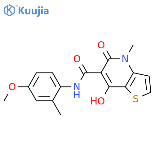 7-hydroxy-N-(4-methoxy-2-methylphenyl)-4-methyl-5-oxo-4H,5H-thieno3,2-bpyridine-6-carboxamide structure