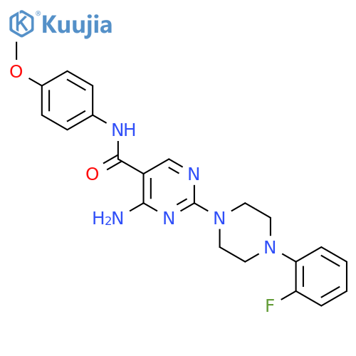 4-amino-2-4-(2-fluorophenyl)piperazin-1-yl-N-(4-methoxyphenyl)pyrimidine-5-carboxamide structure