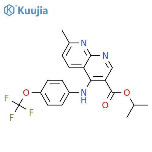 propan-2-yl 7-methyl-4-{[4-(trifluoromethoxy)phenyl]amino}-1,8-naphthyridine-3-carboxylate structure