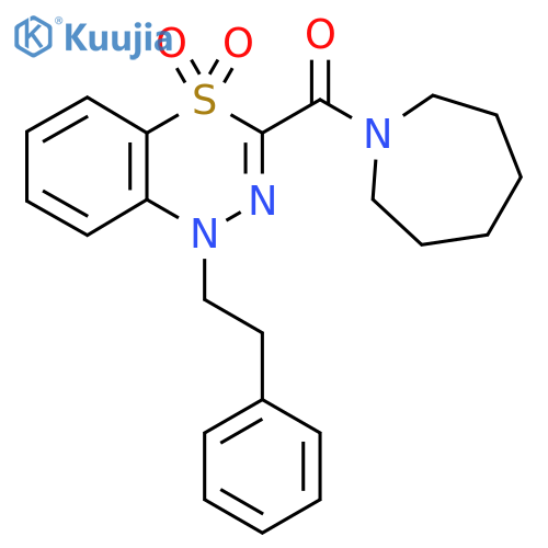 3-(azepane-1-carbonyl)-1-(2-phenylethyl)-1H-4lambda6,1,2-benzothiadiazine-4,4-dione structure